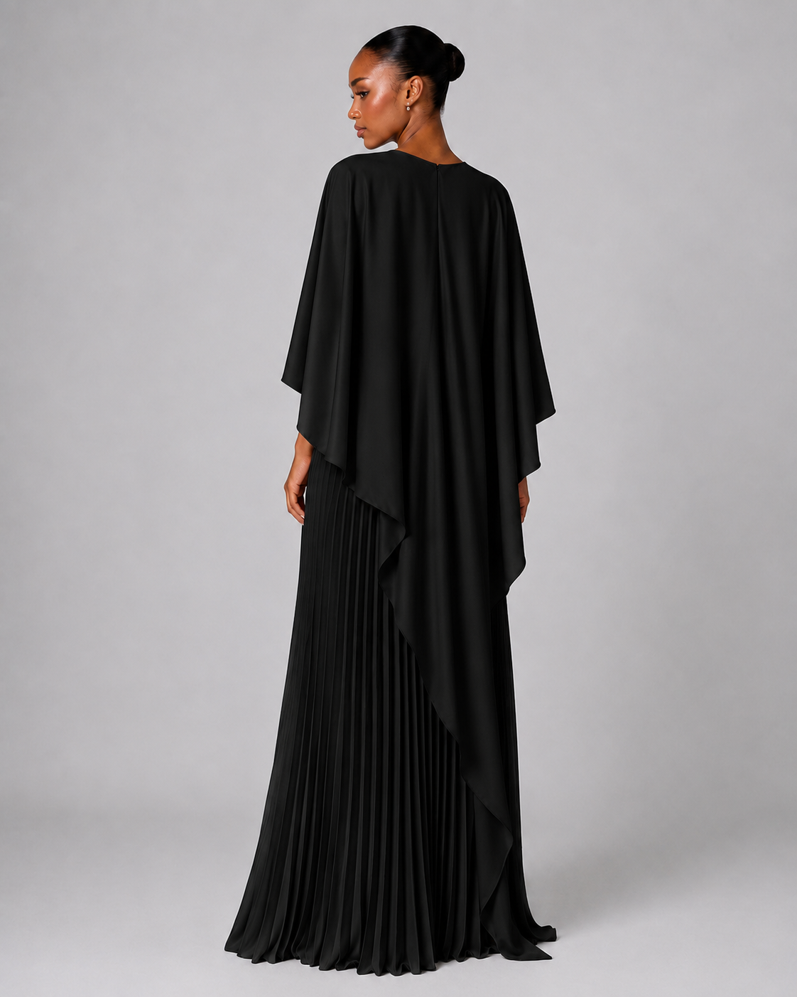 Estelle Cape Pleated Maxi Dress